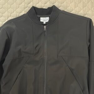 Element Black Bomber Jacket with Stand-Up Collar and Zip-Up Style